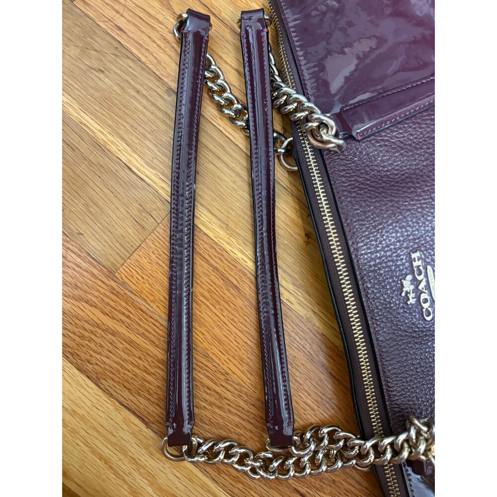COACH AVA Patent Pebbled Leather Ava Chain - Picture 11 of 11
